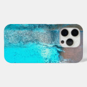 Grunge Turquoise getextureerd Abstract Case-Mate iPhone Case (Achterkant (horizontaal))