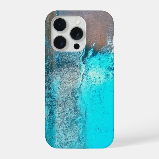 Grunge Turquoise getextureerd Abstract iPhone Hoesje (Achterkant)