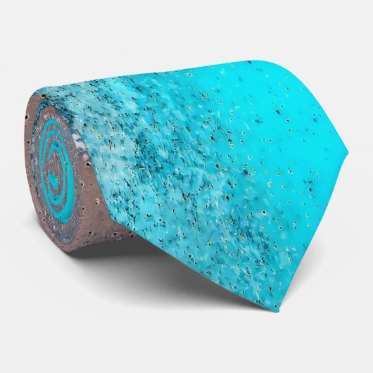 Grunge Turquoise getextureerd Abstract Stropdas (Opgerold)