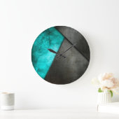 Grunge Turquoise Metal Round Clock Grote Klok (Huis)