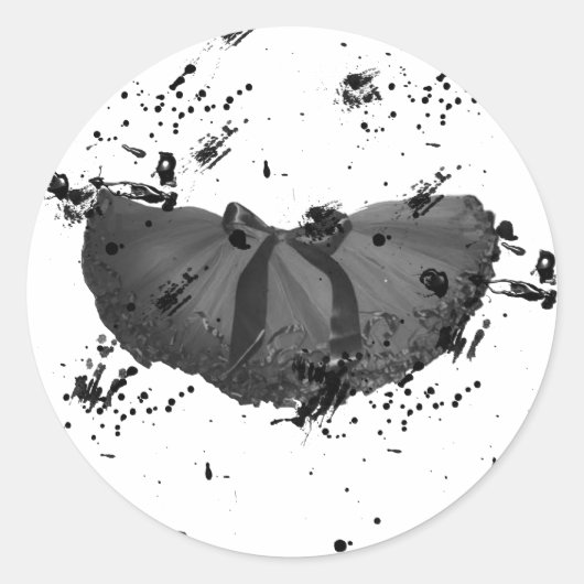 Grunge Tutu Ronde Sticker (Voorkant)