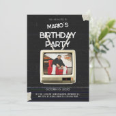  grunge tv foto verjaardag kaart (Staand voorkant)