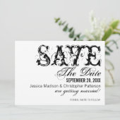 Grunge Typografie Save the Date, Black Date (Staand voorkant)