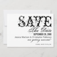 Grunge Typografie Save the Date, Black
