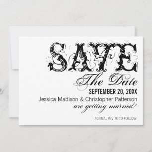 Grunge Typografie Save the Date, Black Date