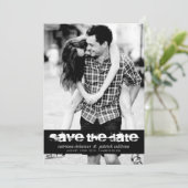 GRUNGE TYPOGRAFIE SAVE THE DATE FOTO AANKONDIGING (Staand voorkant)