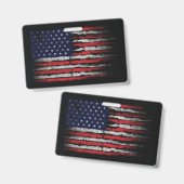 Grunge U.S.A vlag Badge (Voor- en achterkant)