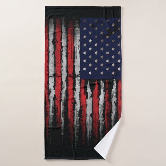 Grunge U.S.A vlag Badhanddoek (Badhanddoek)