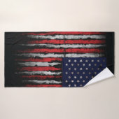 Grunge U.S.A vlag Badhanddoek (Badhanddoek)
