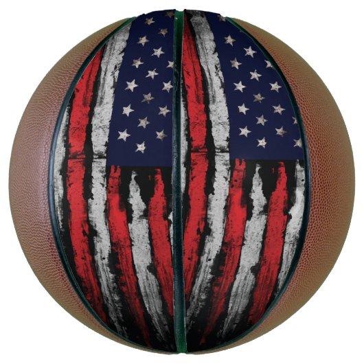 Grunge U.S.A vlag Basketbal (Verticaal)