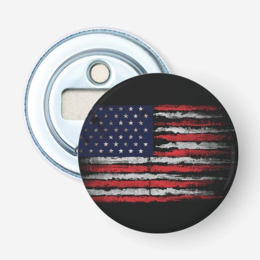 Grunge U.S.A vlag Button Flesopener (Voorkant)
