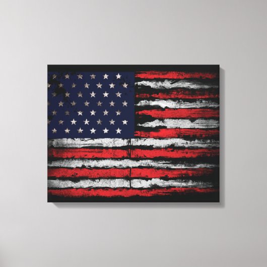 Grunge U.S.A vlag Canvas Afdruk (Voorkant)