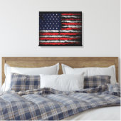 Grunge U.S.A vlag Canvas Afdruk (Insitu (Slaapkamer))