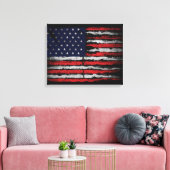 Grunge U.S.A vlag Canvas Afdruk (Insitu (Woonkamer))