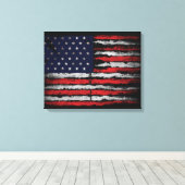 Grunge U.S.A vlag Canvas Afdruk (Insitu (Houten vloer))