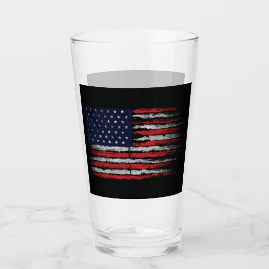 Grunge U.S.A vlag Glas (Voorkant)