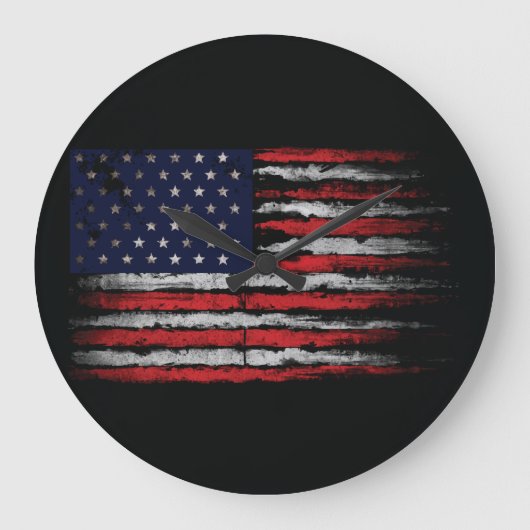Grunge U.S.A vlag Grote Klok (Voorkant)