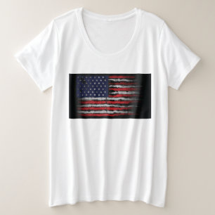 Grunge U.S.A vlag Grote Maat T-shirt
