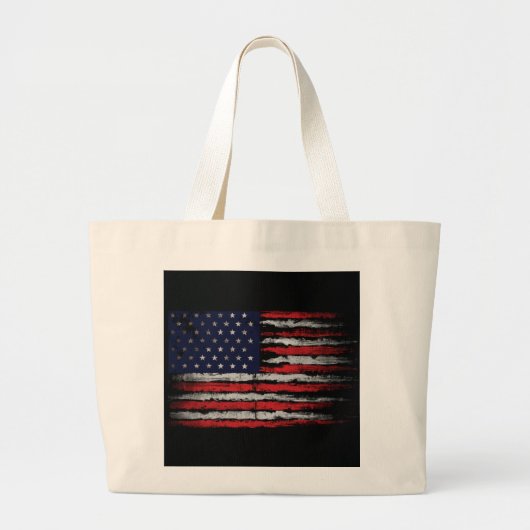 Grunge U.S.A vlag Grote Tote Bag (Voorkant)