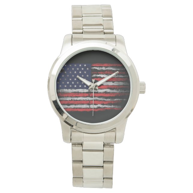 Grunge U.S.A vlag Horloge (Voorkant)