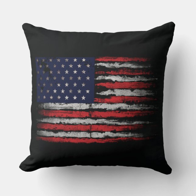 Grunge U.S.A vlag Kussen (Voorkant)