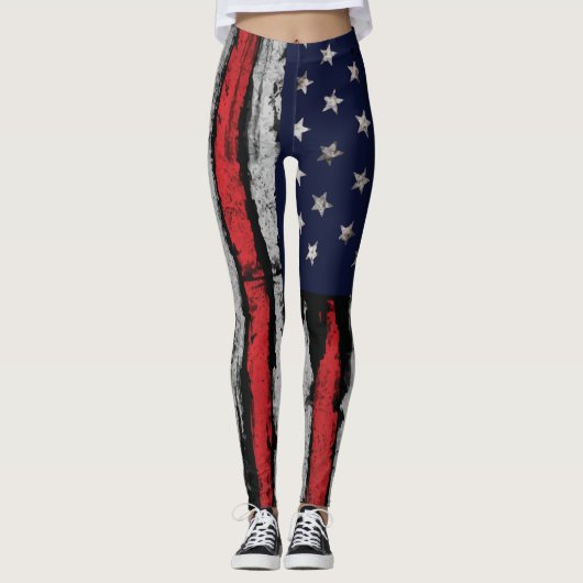 Grunge U.S.A vlag Leggings (Voorkant)