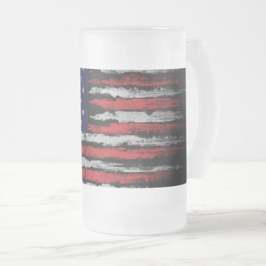 Grunge U.S.A vlag Matglas Bierpul (Voorkant rechts)