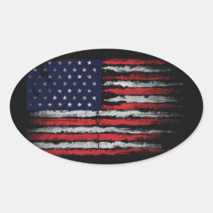 Grunge U.S.A vlag Ovale Sticker