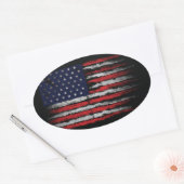 Grunge U.S.A vlag Ovale Sticker (Envelop)