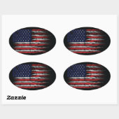 Grunge U.S.A vlag Ovale Sticker (Vel)