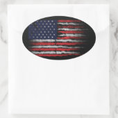 Grunge U.S.A vlag Ovale Sticker (Tas)