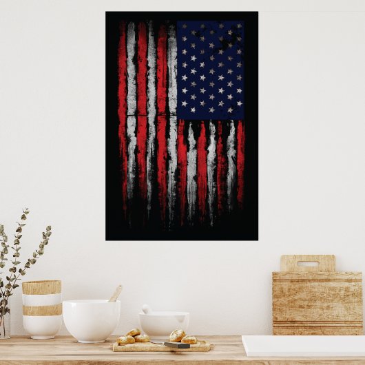 Grunge U.S.A vlag Poster (Keuken)