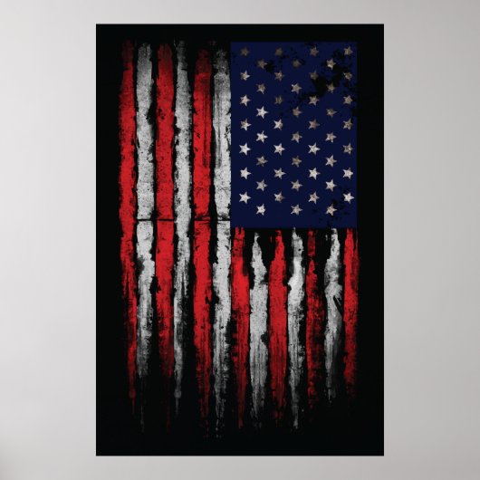 Grunge U.S.A vlag Poster (Voorkant)