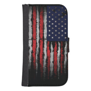 Grunge U.S.A vlag Galaxy S4 Portefeuille Hoesje