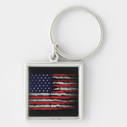 Grunge U.S.A vlag Sleutelhanger (Voorkant)