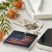 Grunge U.S.A vlag Sleutelhanger (Voorkant Rechts)