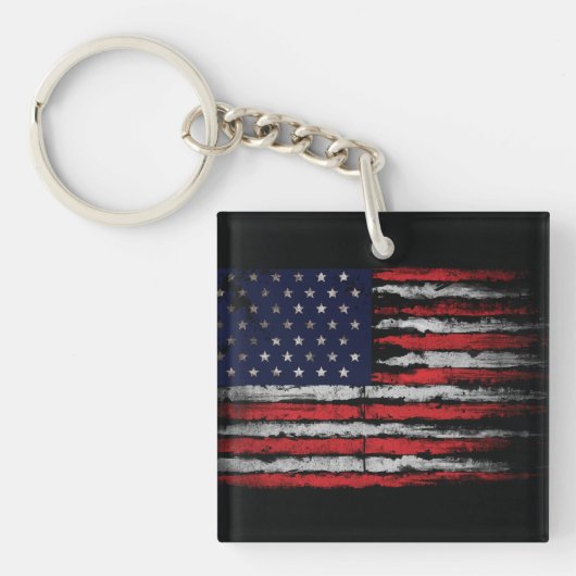 Grunge U.S.A vlag Sleutelhanger (voorkant)