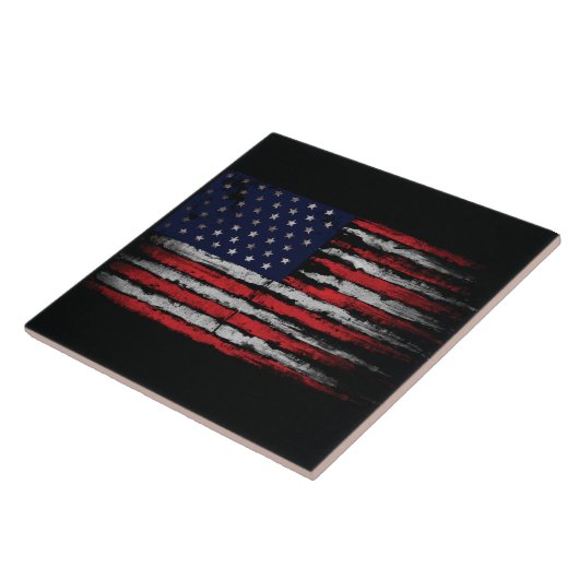 Grunge U.S.A vlag Tegeltje (Zijkant)