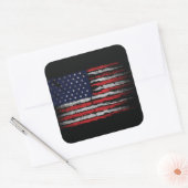 Grunge U.S.A vlag Vierkante Sticker (Envelop)
