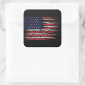Grunge U.S.A vlag Vierkante Sticker (Tas)