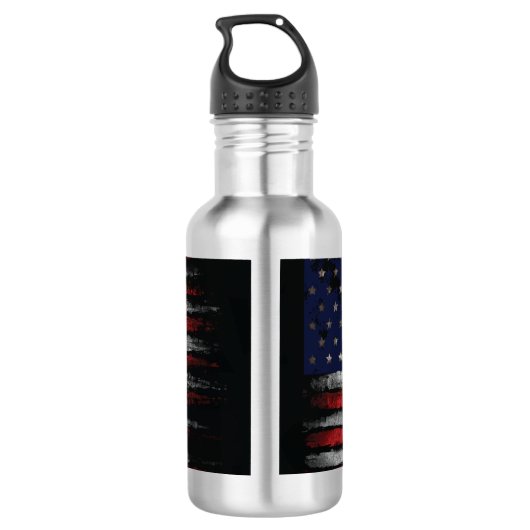 Grunge U.S.A vlag Waterfles (Achterkant)