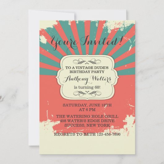  Grunge-uitnodiging Kaart (Voorkant)