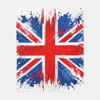 Grunge UK Flag Throw Blanket Fleece Deken