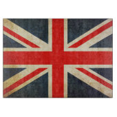 Grunge UK Flag Union Jack Glass Cutting Board Snijplank (Voorkant)