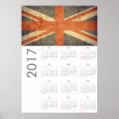 Grunge UK Vlag Agenda 2017 Poster (Voorkant)