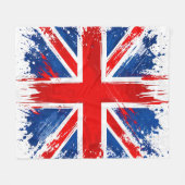 Grunge UK Vlag Dekbed Fleece Deken (Voorkant (Horizontaal))