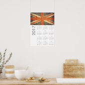 Grunge UK Vlag Kalender 2017 Poster (Keuken)