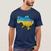 Grunge Ukraine Flag Map T-shirt (Voorkant)