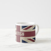 Grunge Union Jack BRITISH Espresso Cup Kop (Voorkant rechts)