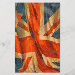 Grunge Union Jack Britse vlag zwaaien plakboek Briefpapier